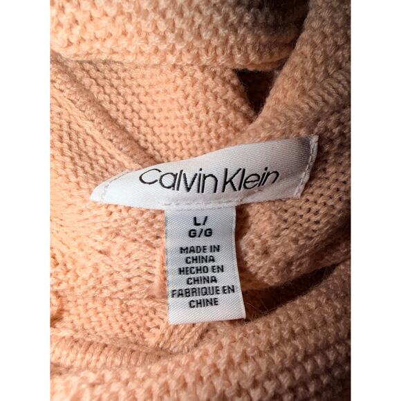 NWT Calvin Klein Cable Knit Cowl Neck Sweater Large - Picture 11 of 11